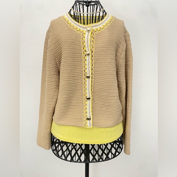 ANN TAYLOR crochet cardigan size L - Picture 3 of 12